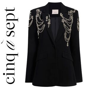 Cinq A Sept Cheyenne Rhinestone Chain Blazer